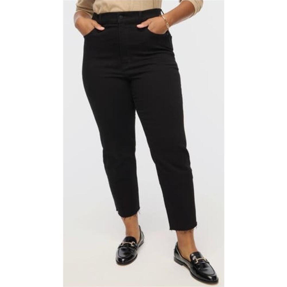 J Crew Stovepipe Straight Signature Stretch Crop Frayed Hem Jeans US Women's 26P